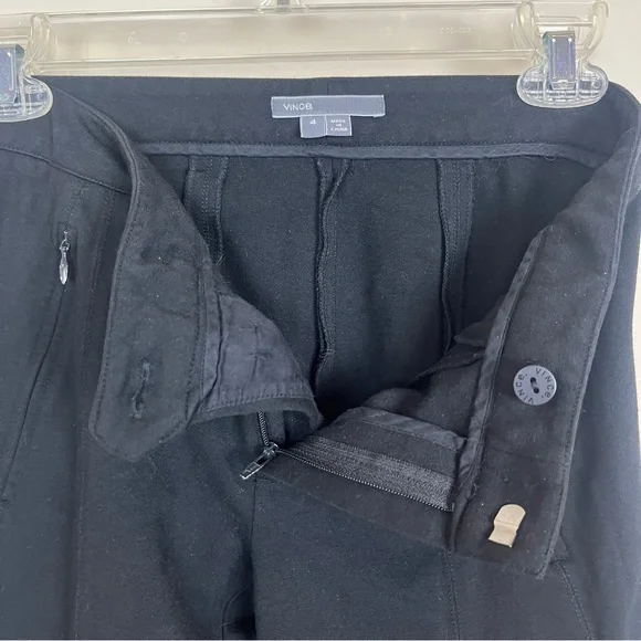 VINCE. Black Ponte Stretch Knit Skinny Pants 4 SMALL Fitted Zipper - Picture 6 of 6